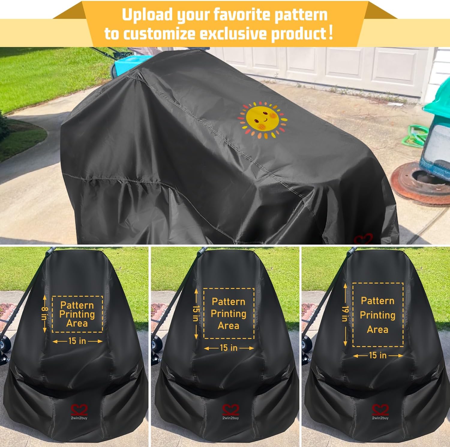 Riding Lawn Mower Cover 600D Lawnmower Covers Waterproof, up to 54" Decks | Universal Outdoor Lawn Tractor Cover Tarp All Weather Ride on Mower Covers, Heavy Duty 600D, Elastic Cord & Storage Bag