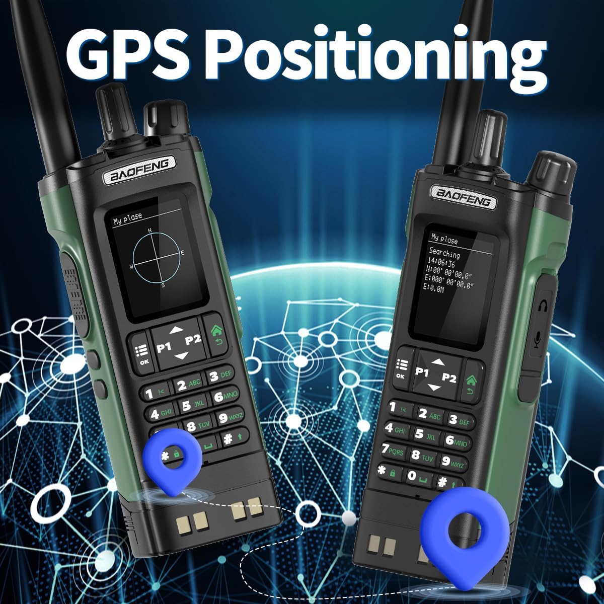 BAOFENG UV-32 Radio Ham Radio Handheld 10W Long Range Rechargeable NOAA Weather Receiver 5RM K5 Tactical Two Way Radio Walkie Talkie for Adults with
