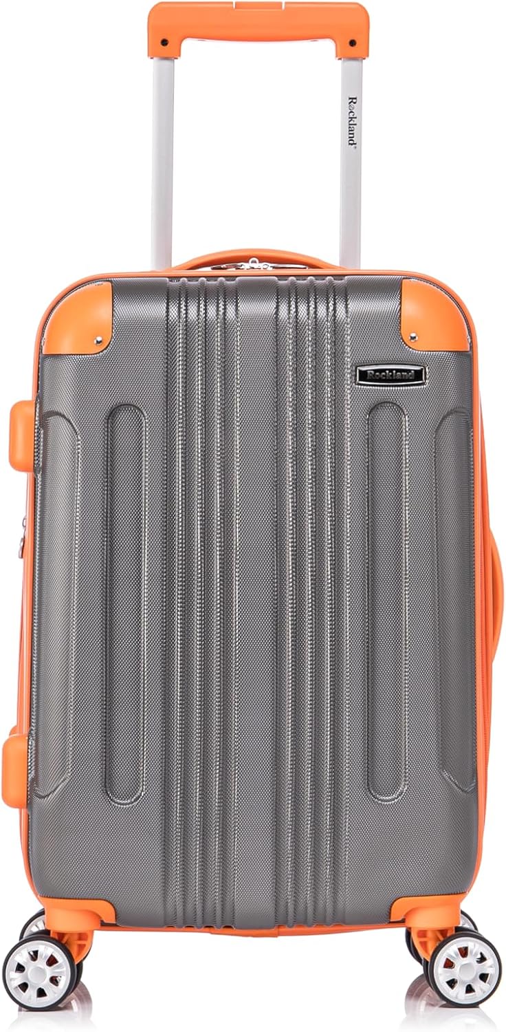 Rockland London Hardside Spinner Wheel Luggage, White, 3-Piece Set (20/24/28)
