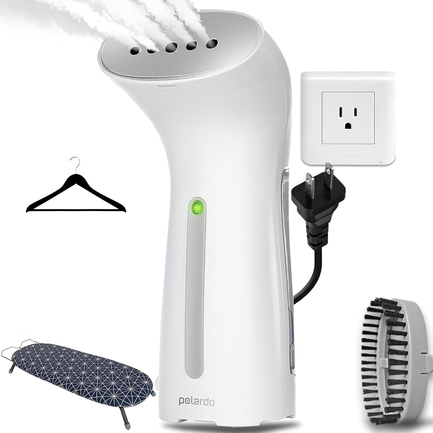 Polardo Travel Garment Steamer - Compact Portable Handheld Clothes Steamer with 360° Anti-Spill Technology
