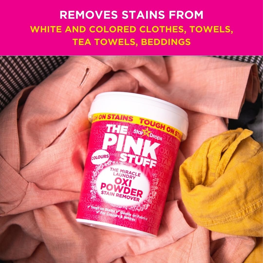 Stardrops The Pink Stuff Miracle Laundry Oxi Powder Stain Remover for Colours, 35.2 Oz