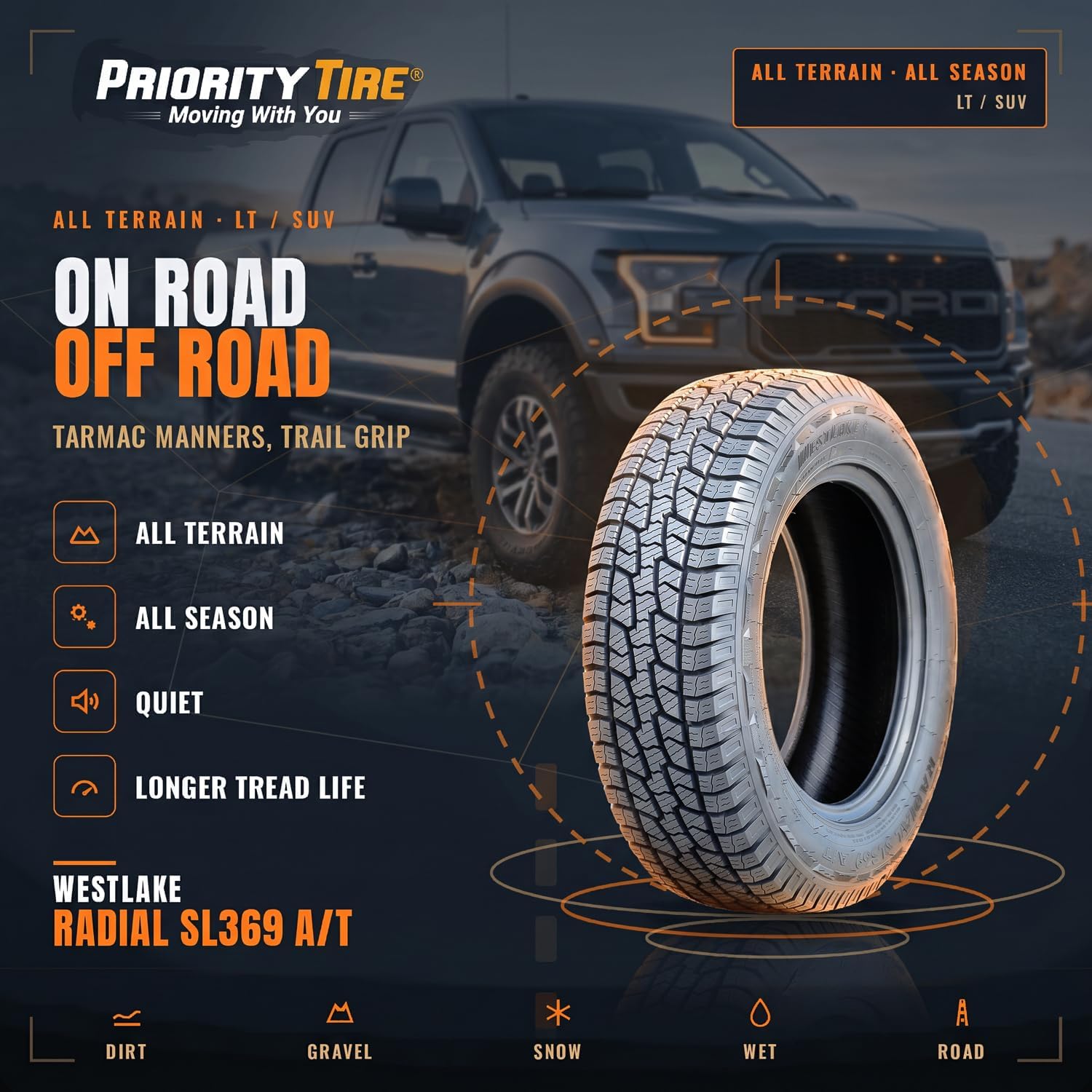 Westlake SL369 31X10.50R15 C/6PLY BSW