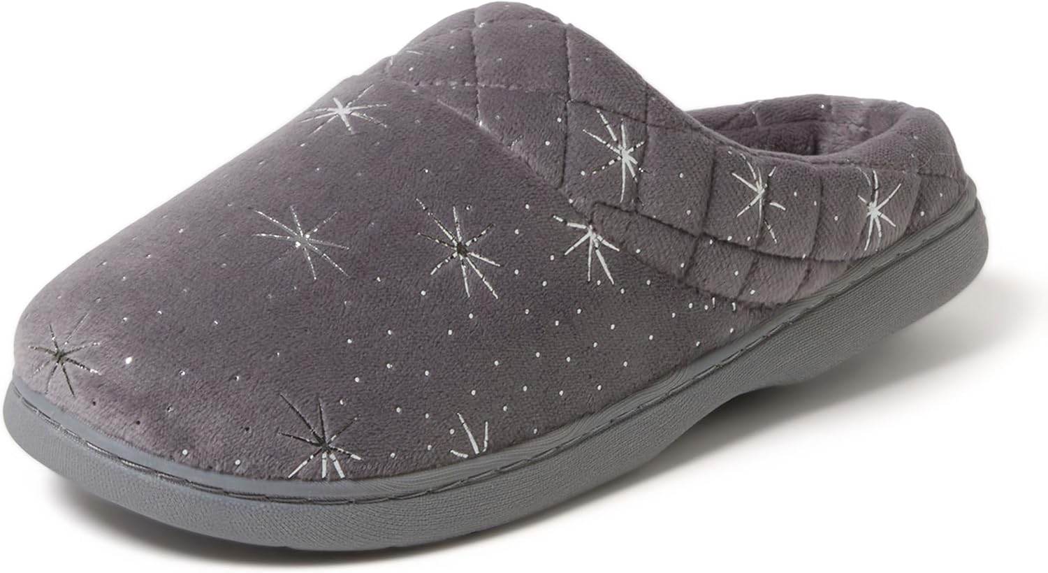 Dearfoams Women's Lightweight Memory Foam Indoor House Slipper Darcy Velour Clog with Wide Widths