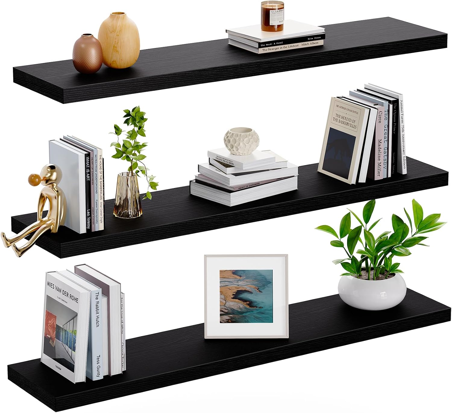 AMADA HOMEFURNISHING Floating Shelves, Wall Shelves for Bathroom/Living Room/Bedroom/Kitchen Decor