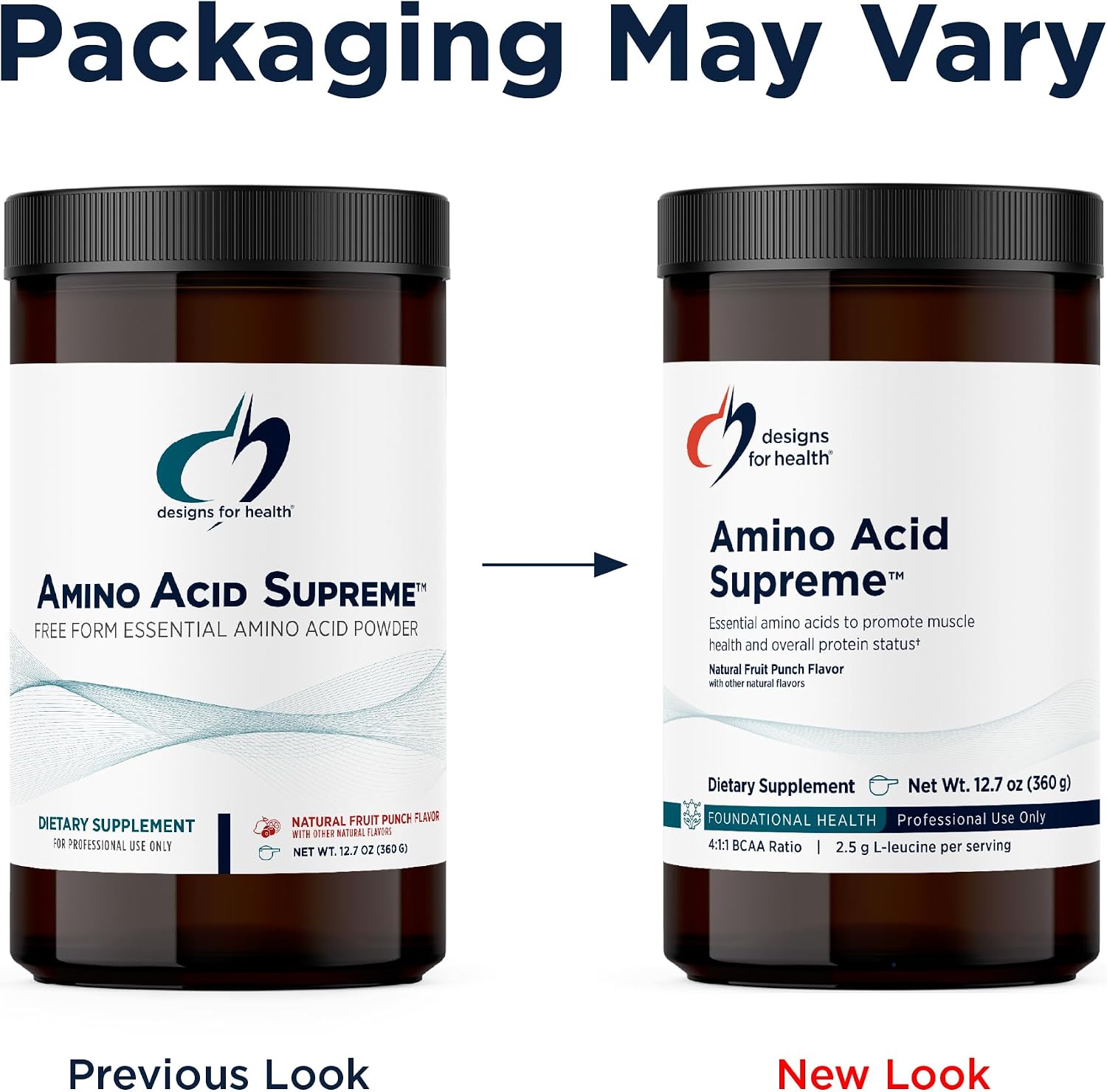 Designs for Health Complete Amino Acid Powder with BCAAs - Amino Acid Supreme, Fruit Punch (30 Servings / 360g)