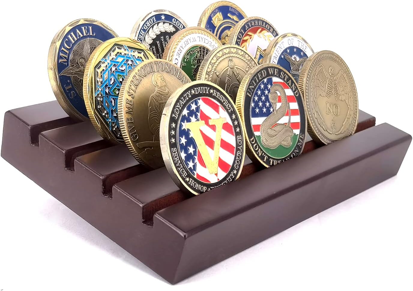 Joygulls Military Collectible Challenge Coin Display Holder Stand Holds 16-18 Coins