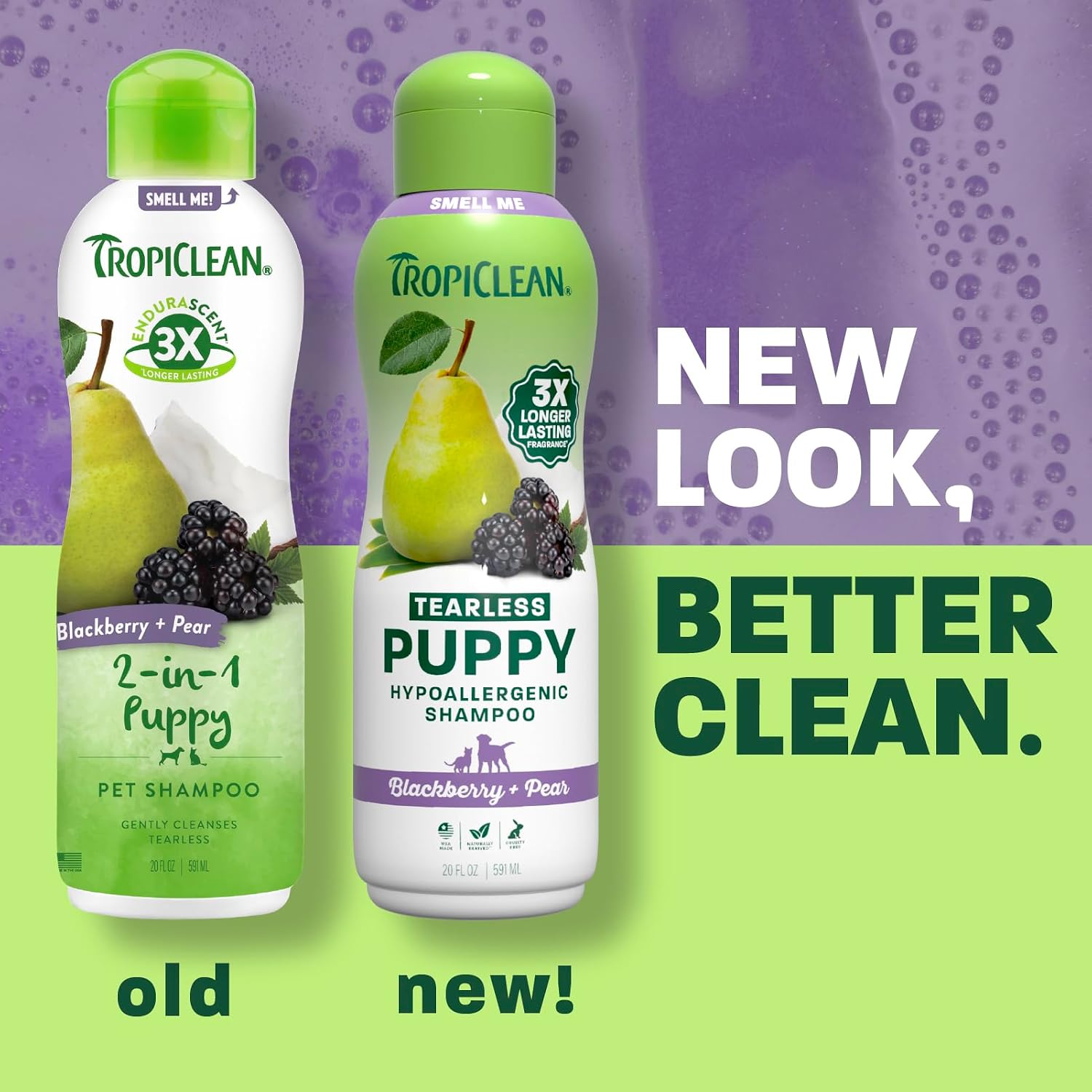 TropiClean Deodorizing Dog Shampoo for Smelly Pets, Long Lasting Odor Control, Puppy Safe, Made in the USA, Berry Scent, Cat Friendly, 20oz.