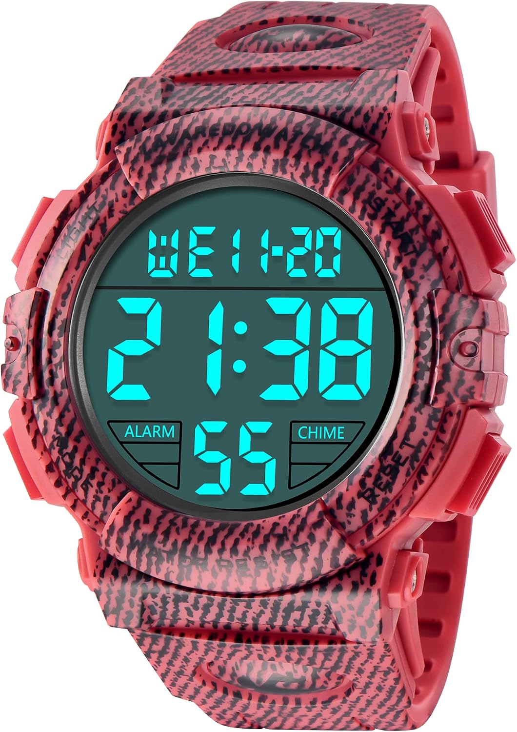 L LAVAREDO Mens Digital Watch Sports Military Watches Waterproof Outdoor Chronograph Wrist Watches for Men with LED Back Ligh/Alarm/Date