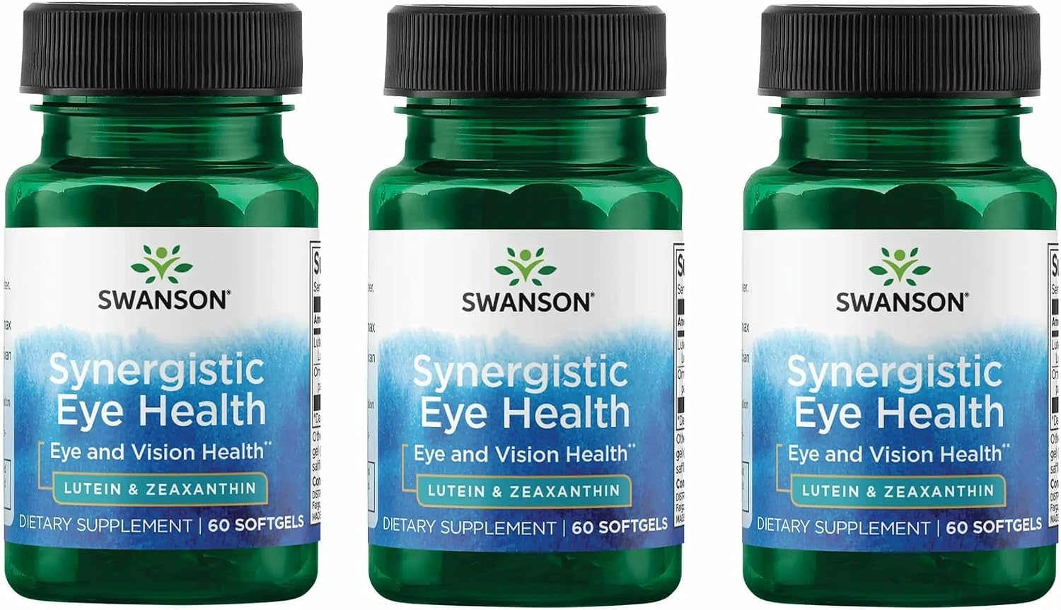 Swanson Synergistic Eye Health, Lutein 20 mg Zeaxanthin 2 mg, 60 Softgels | Synergistic Eye Health with Lutein 20 mg and OmniXan Zeaxanthin 2 mg to Protect the Retina and Macula from Blue Light