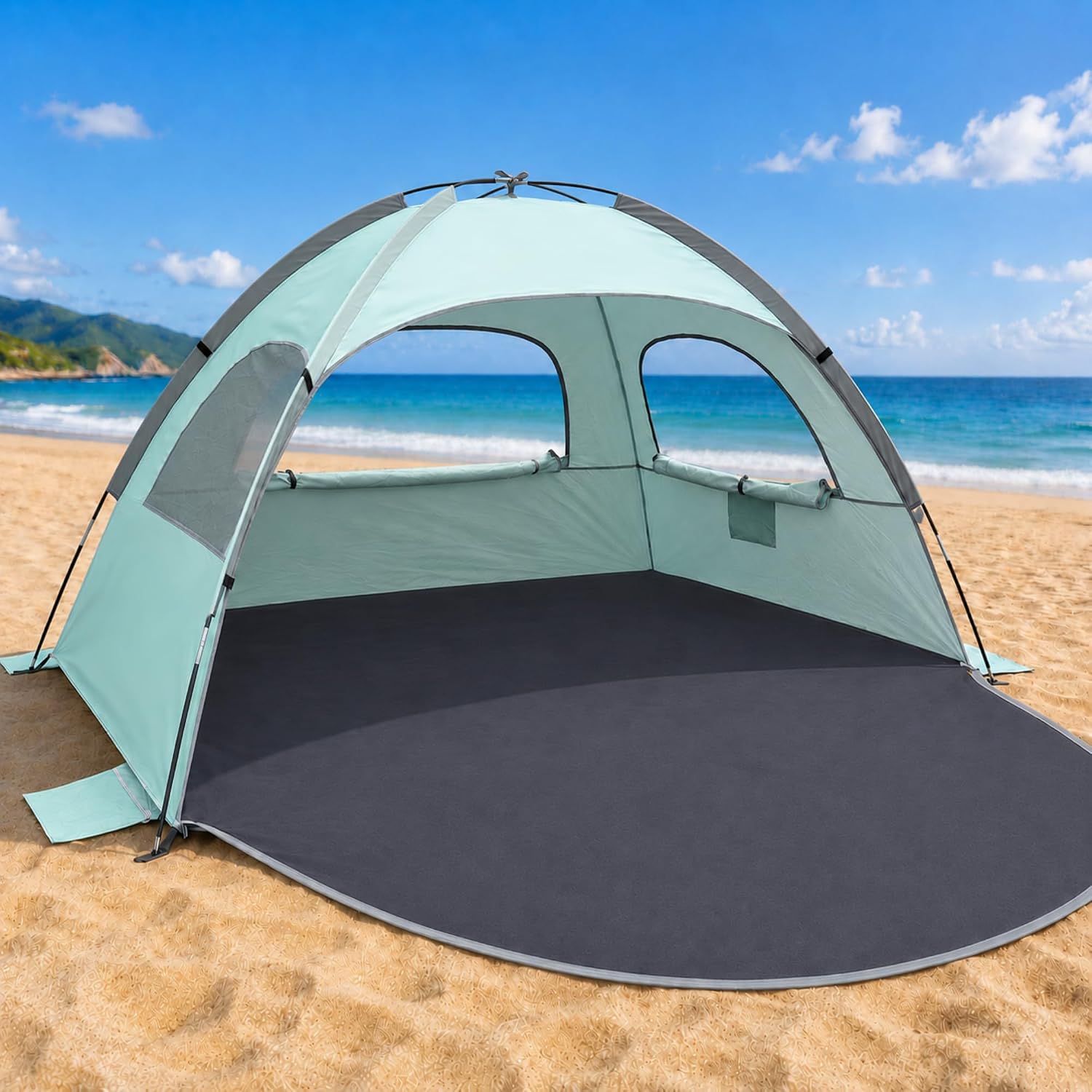 NXONE Beach Tent Sun Shelter, UPF 50+ UV Protection, Easy Setup