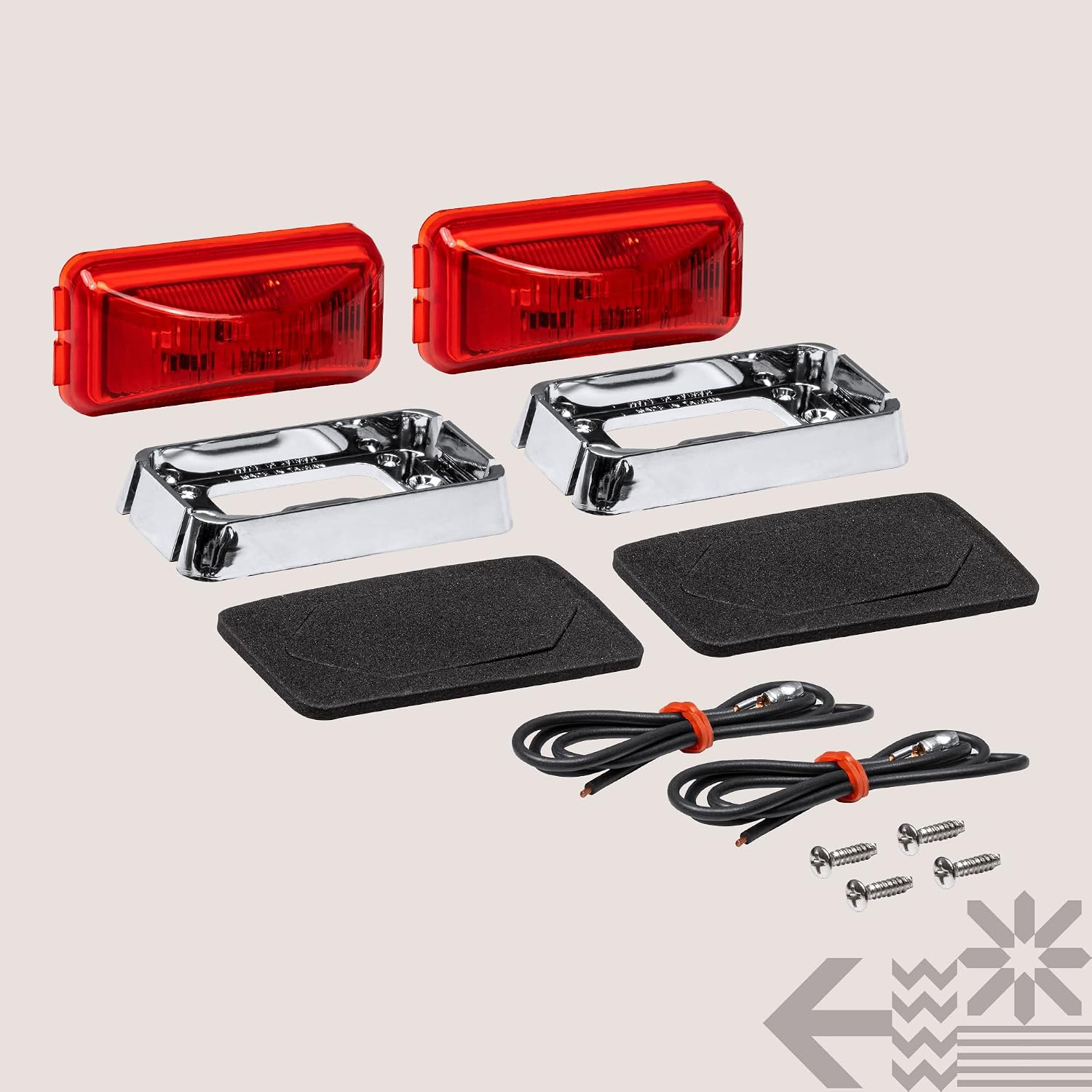 TRUE MODS 2pc 2.5" Amber Rectangle LED Trailer Marker Lights for Truck RV