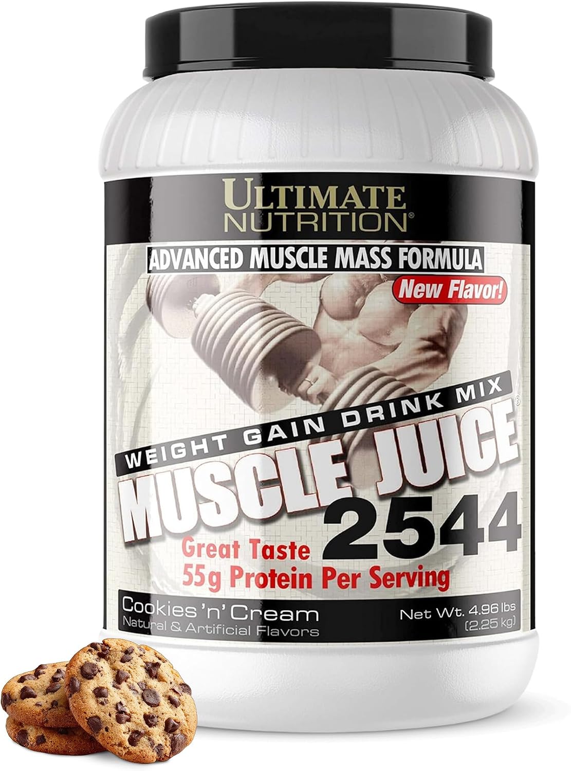 Ultimate Nutrition Muscle Juice 2544 Mass Gainer, Vanilla, 4.96 lb | 55g Protein Blend, 162g Carbs, 17g Fat, 1020 Calories, High Calorie Weight Gainer For Muscle Growth And Recovery