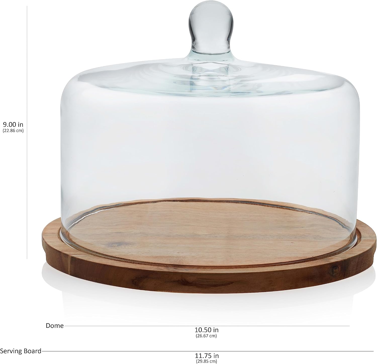 Libbey Selene 6-in-1 Domed Cake Stand, Unique Space Saving Glass Cake Stand with Dome, Multi-Purpose Dip Bowl To Serve Snacks and More