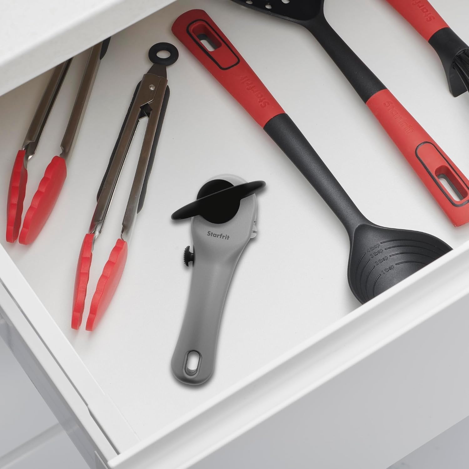 Starfrit Securimax Auto Can Opener, Patented Safe Edge Technology with Lid Lifter, Leaves No Sharp Edges on Lid & Can, Ambidextrous Use