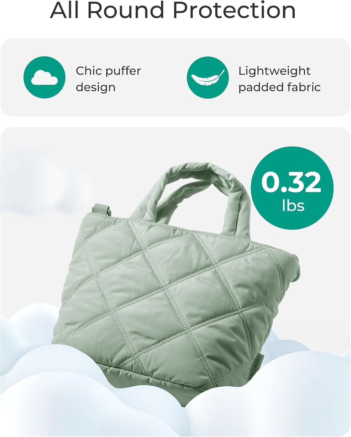 BAGSMART Crossbody Bags for Women, Lightweight Purses for Women, Quilted Puffer Tote Handbags for Daily Use,Shop,Travel
