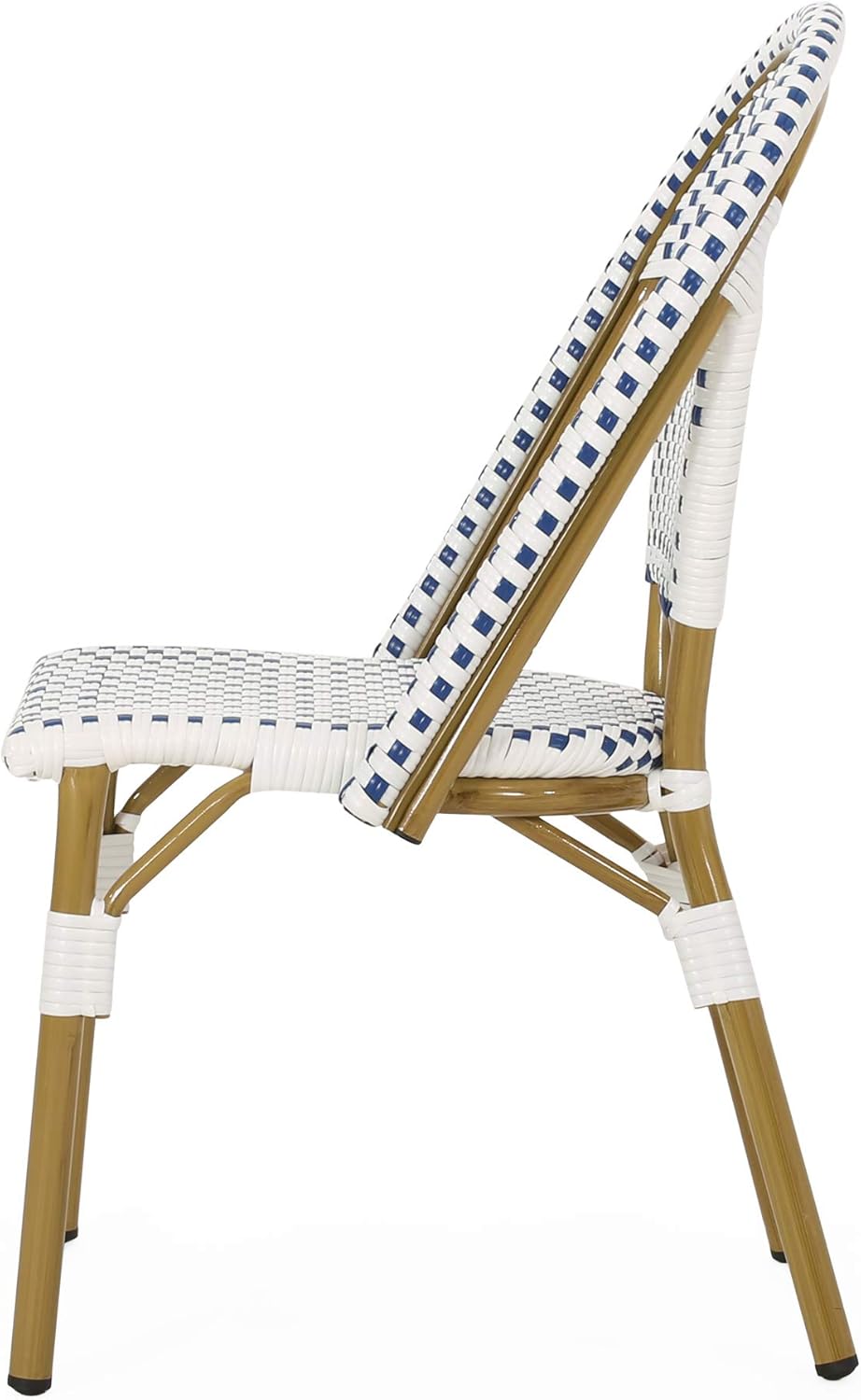 Christopher Knight Home Philomena Outdoor French Bistro Chair (Set of 4), Black + White + Bamboo Print Finish