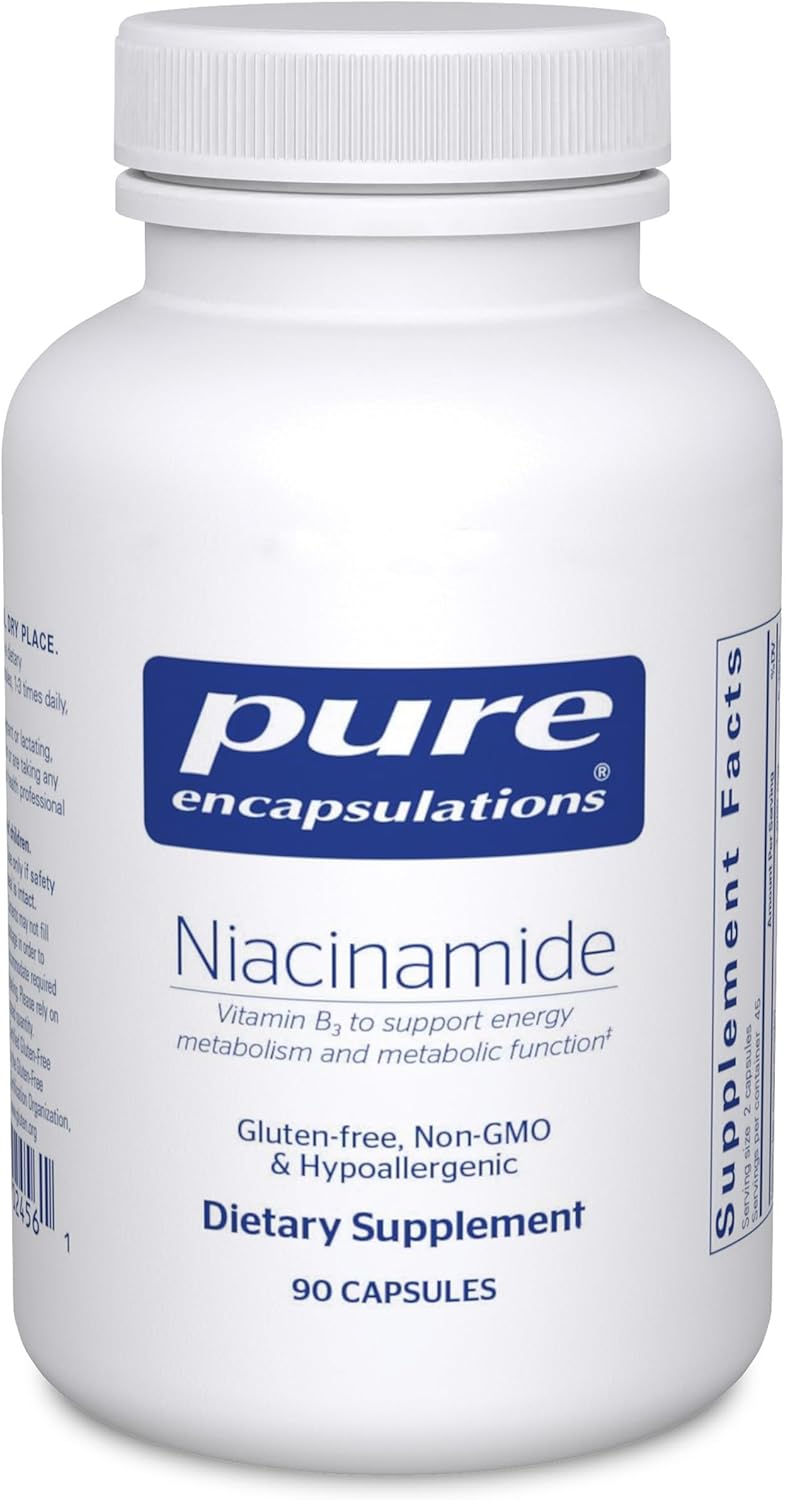 Pure Encapsulations Niacinamide | Vitamin B3 Supplement to Support Energy Metabolism, Joint Mobility