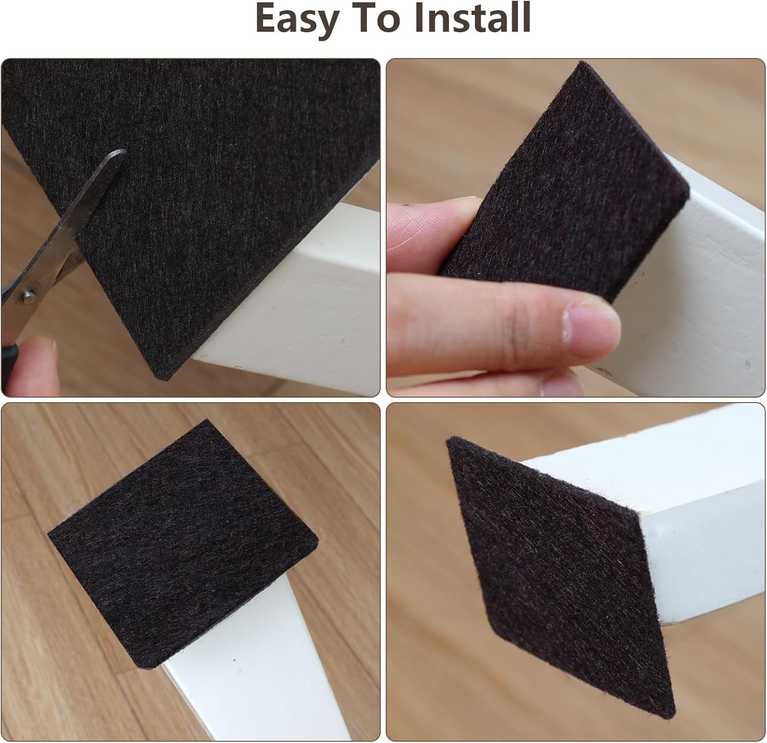 Yelanon Felt Furniture Pads 56 Pcs for Hardwood Floors Brown