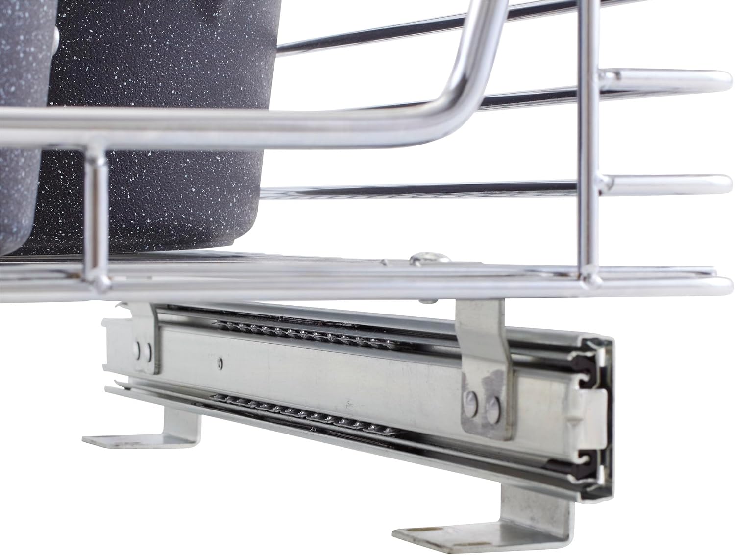 Household Essentials Glidez 2‑Tier Multipurpose Chrome‑Plated Steel Pull‑Out/Slide‑Out Under Cabinet Organizer, Chrome Finish