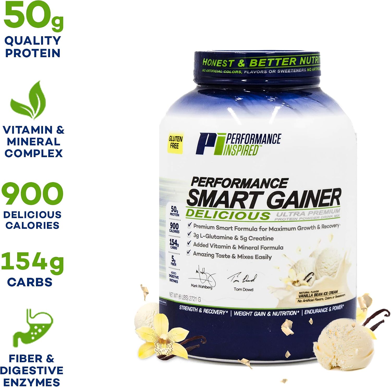 Performance Inspired Nutrition Smart Mass Gainer – 50G Protein, 900 Calories, Creatine, L-Glutamine & Digestive Enzymes – Muscle Recovery & Growth – Chocolate Milkshake – 6 lb | 50G Protein - 900 Calories - Creatine, L-Glutamine & Digestive Enzymes