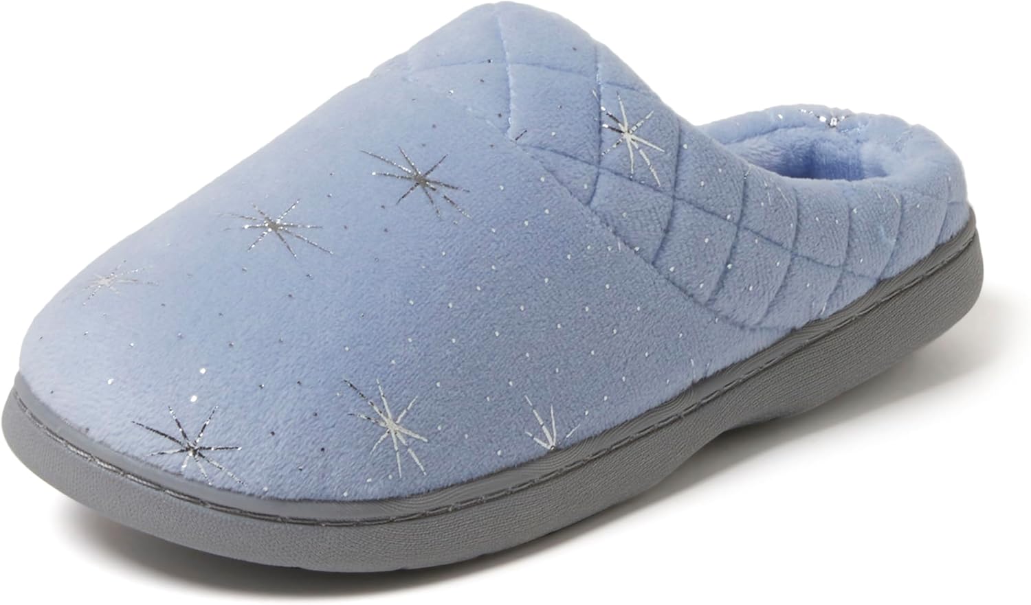 Dearfoams Women's Lightweight Memory Foam Indoor House Slipper Darcy Velour Clog with Wide Widths