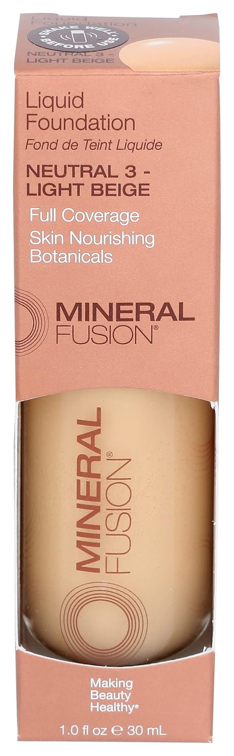 Mineral Fusion Full Coverage Liquid Foundation (Cool 1, Fair), 1 Fl Oz