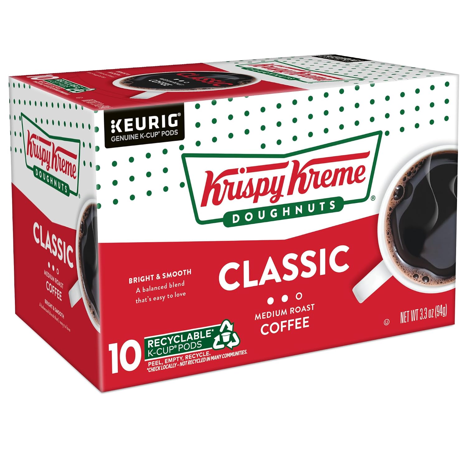 Krispy Kreme Classic Coffee, Keurig Single Serve K-Cup Pods, Medium Roast, 96 Count