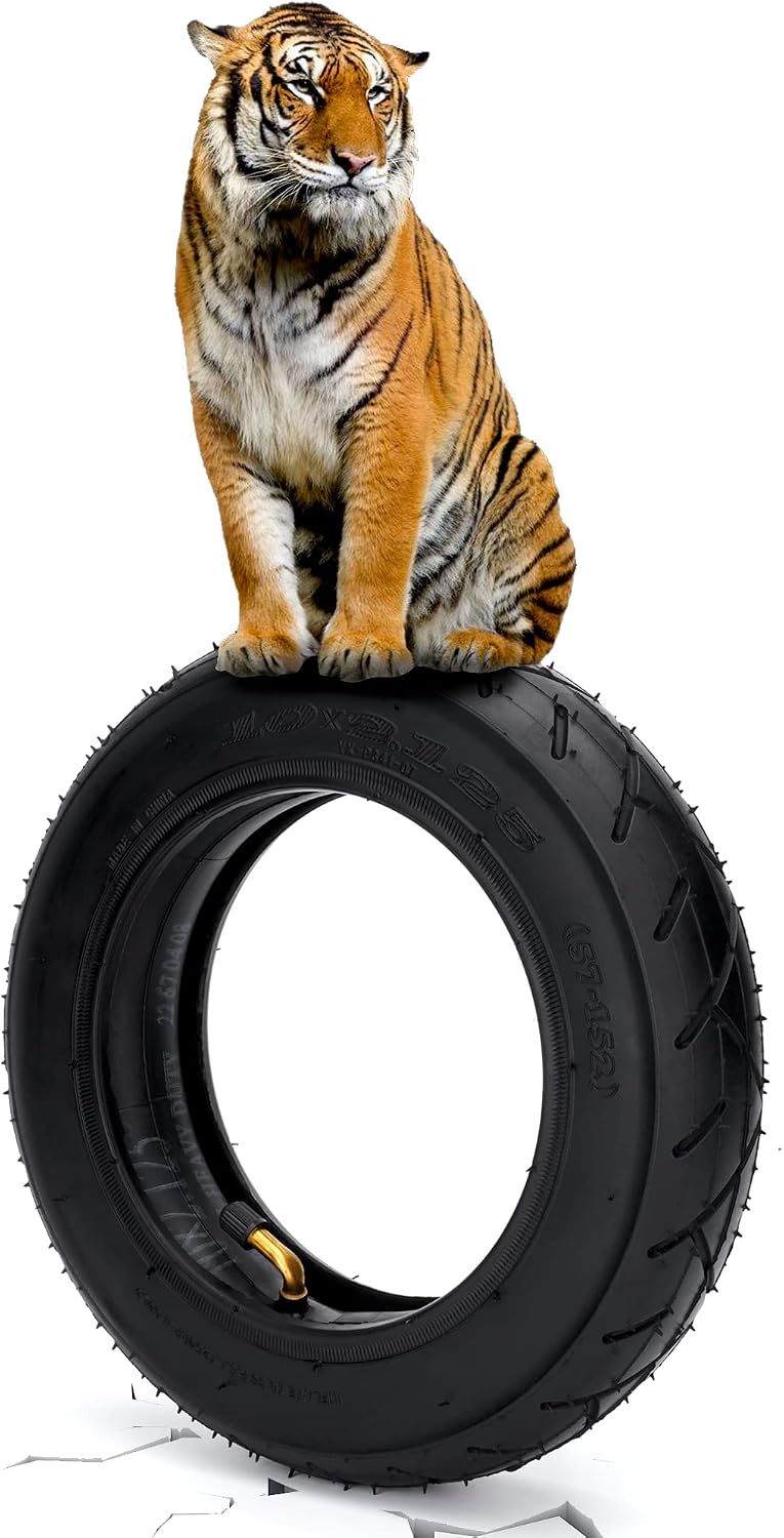 10x2.125 Tire and Inner Tube with 0° Valve Stem for 10" Tires with 6" Rims | Compatible with Self Balancing Scooter, Smart Electric Bike, Bicycle