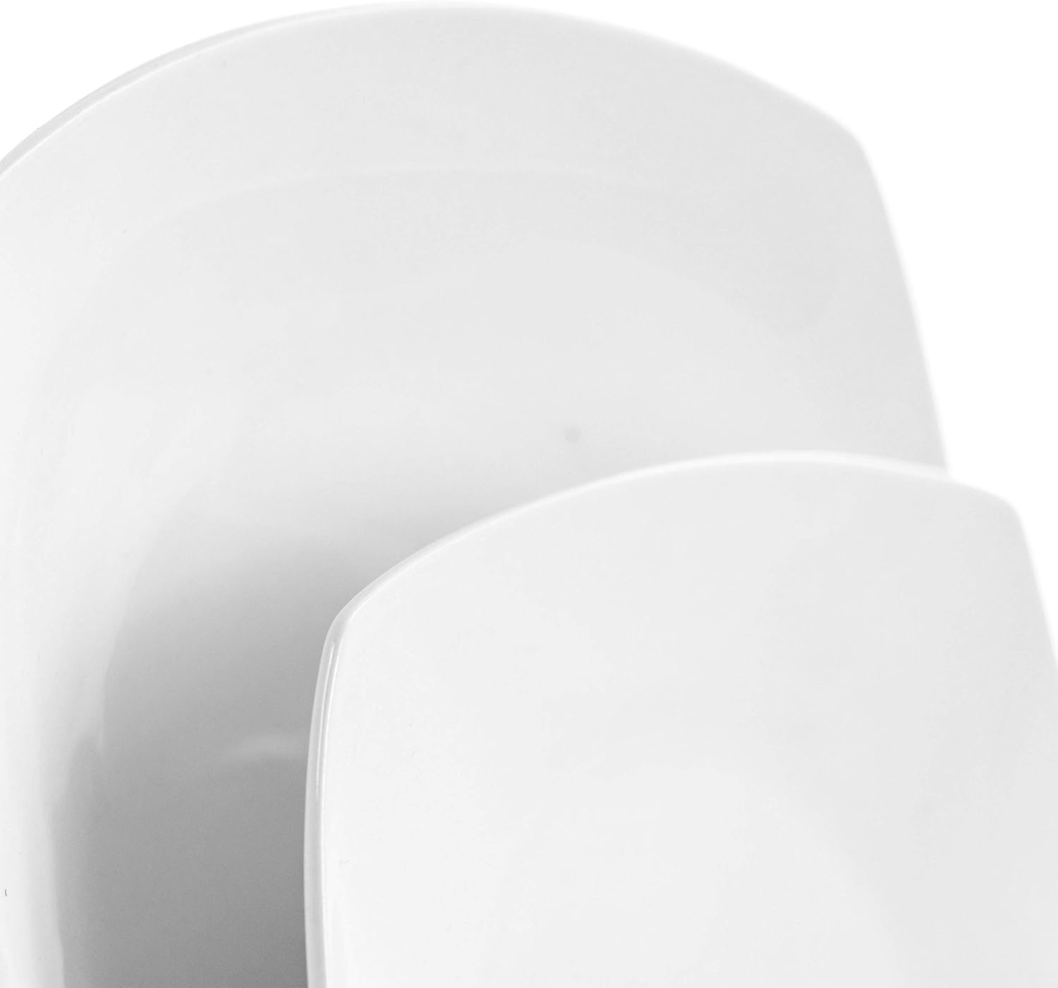 Elama Cara 16 Piece Round Porcelain Dinnerware Set in White