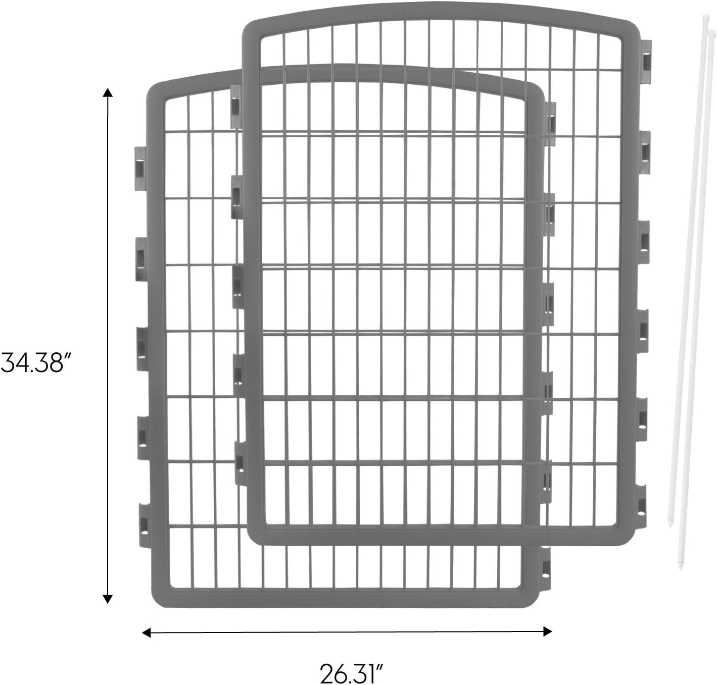 IRIS USA Playpen Panels, Extension Set, Gray | Multiple Pets, Add-On Panel Set, Connect Additional, Size Increase Addon, Matches Existing, Increases Space