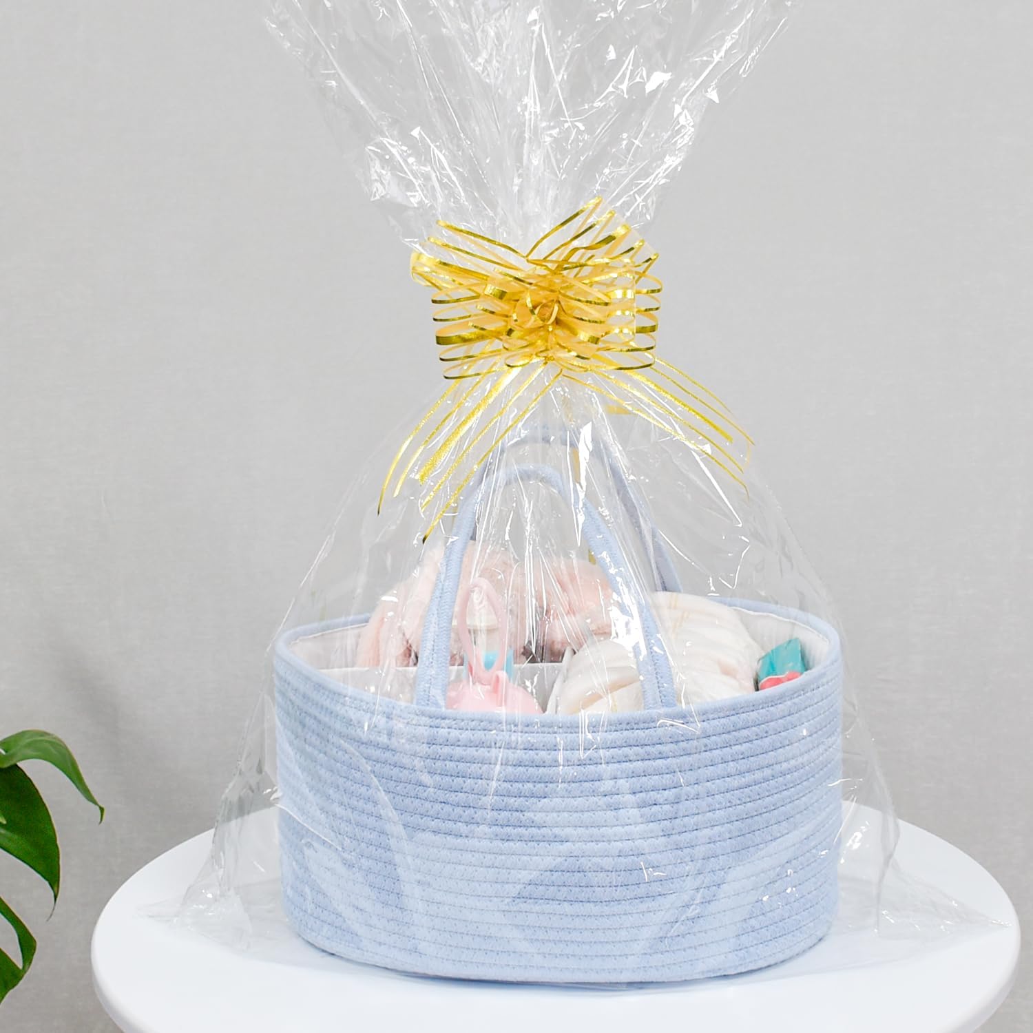 ABenkle Baby Diaper Caddy, Nursery Storage Bin and Car Organizer for Diapers and Baby Wipes, Cotton Rope Diaper Basket Caddy