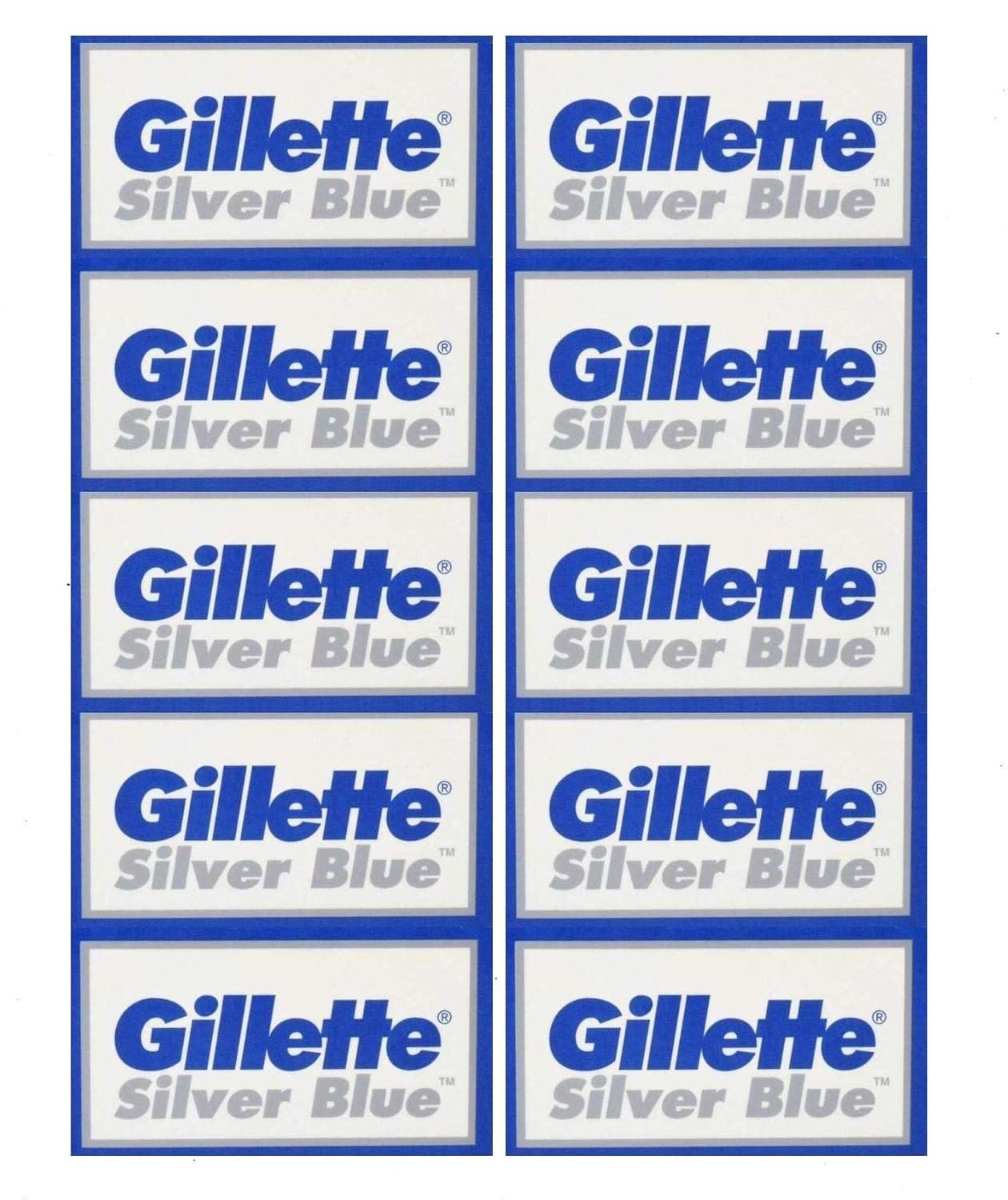 50 Silver Blue Double Edge Razor Blades Made in Russia by 7 O'clock