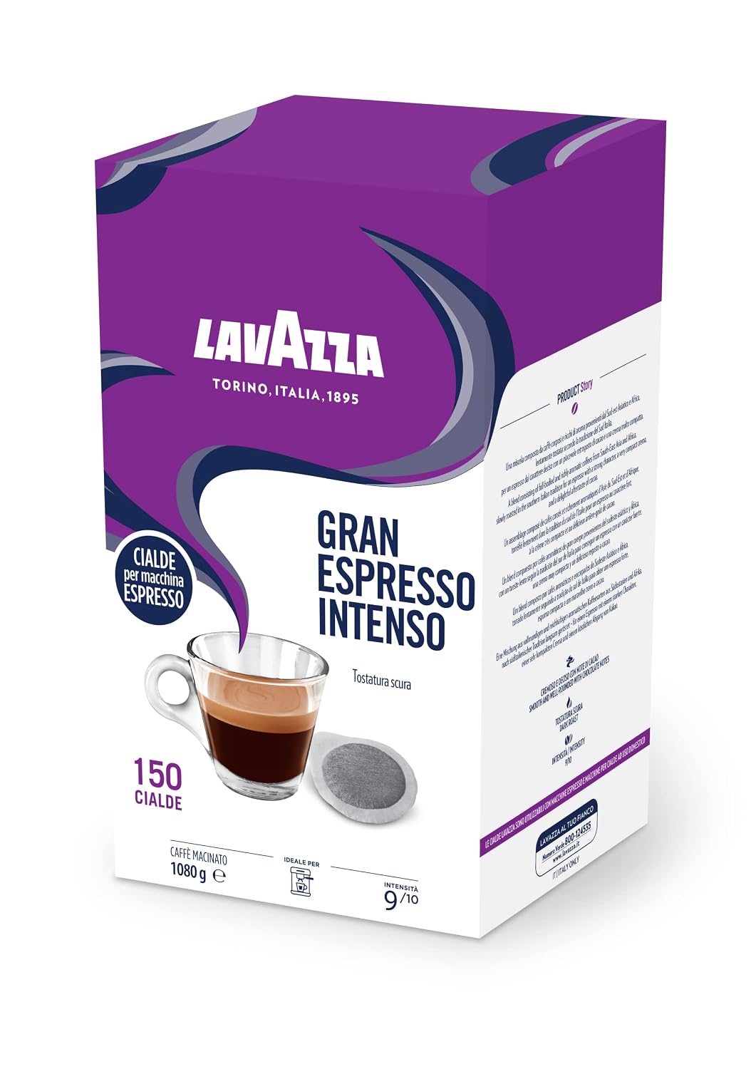 Lavazza Gran Espresso Single-Serve Coffee Pods, Dark Espresso Roast, Pack of 150