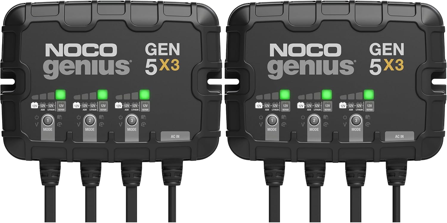 NOCO GEN5X3 12V 15A 3-Bank OnBoard Marine Battery Charger & Maintainer