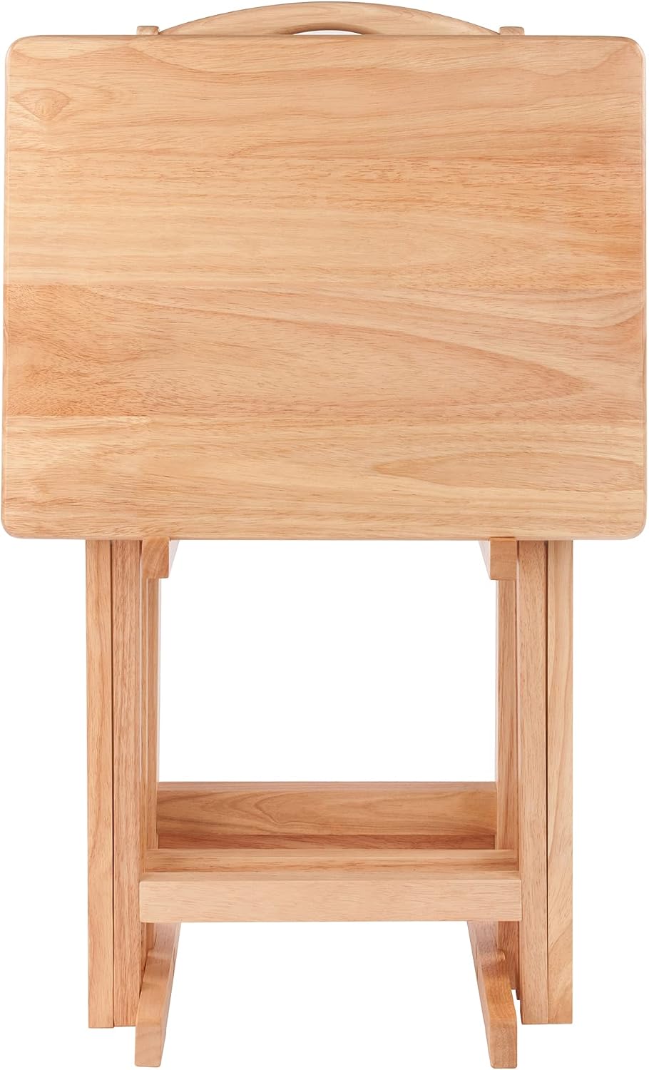 Winsome Alex Set of 2 Foldable Snack Tables, Natural, 26"