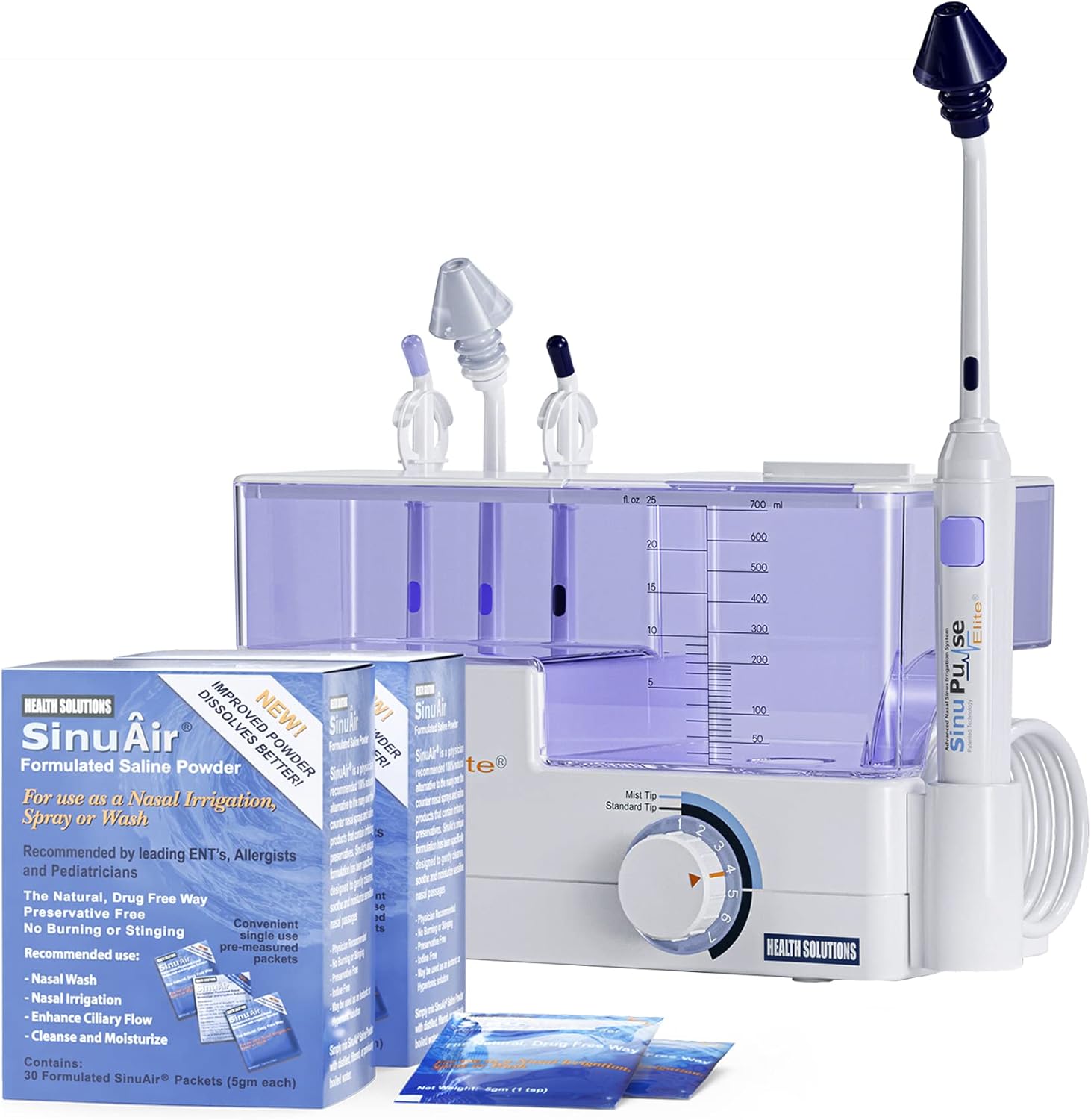 SinuPulse Elite Advanced Nasal Irrigation System - Pulsating Sinus Congestion Relief & Sinus Rinse Machine, More Effective Than Neti Pot