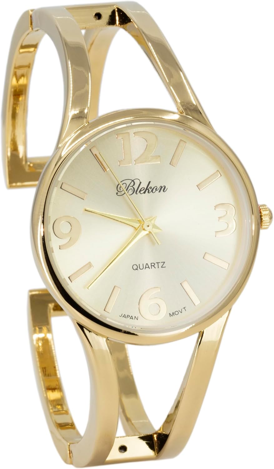 Collections Women's Elegant Analog Quartz Watch - 33mm Case, Casual Metal Cuff Bangle Design, Adjustable Fit for 7-8 Inch Wrist Size