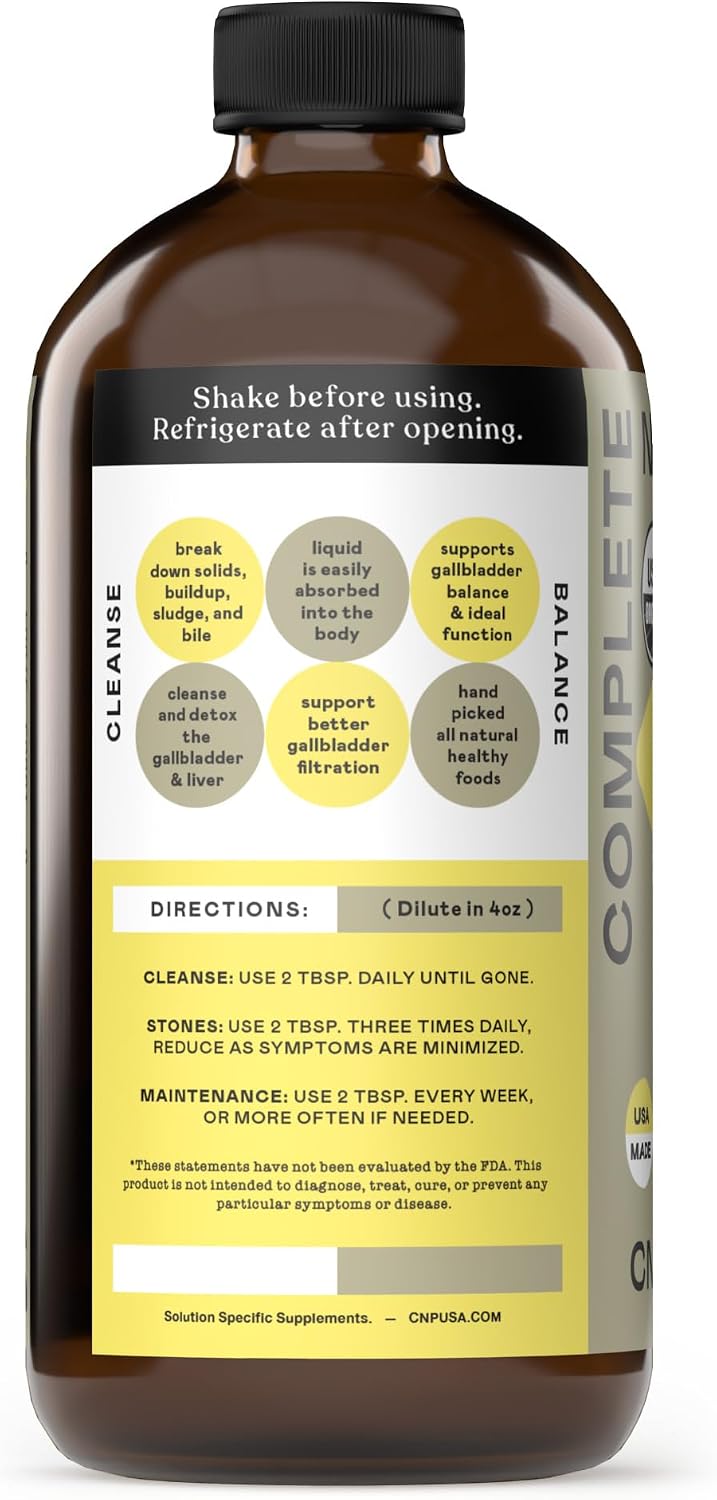 Gallbladder Complete 8oz Organic Liquid Concentrate - Organic Gallbladder Support Formula with Apple Cider Vinegar Digestive Bitters Stone Breaker