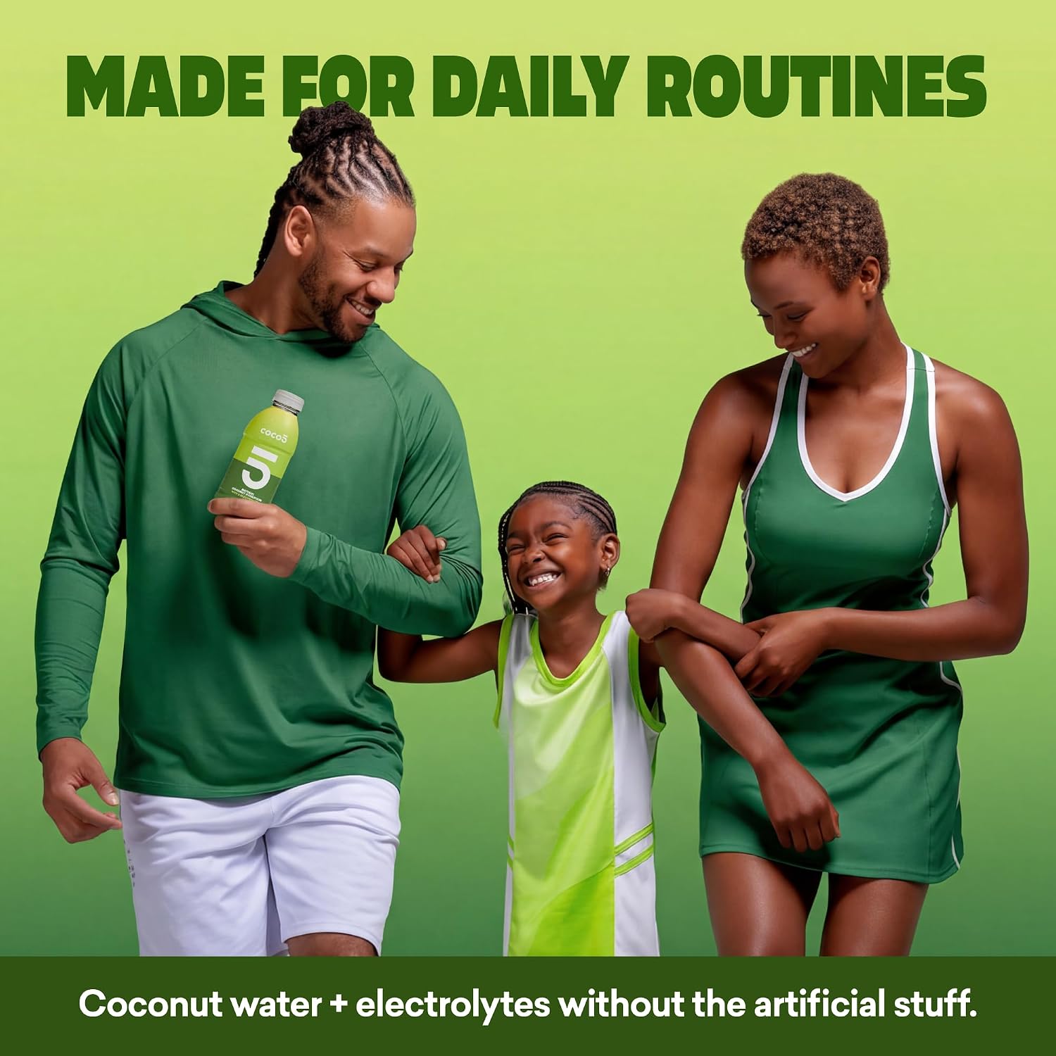Coco5 Original Coconut Water Natural Electrolyte Sports Drink, 12 Pack | Active hydration. Low sugar, nothing artificial. Potassium, sodium, magnesium, calcium, chloride. 8 real ingredients.