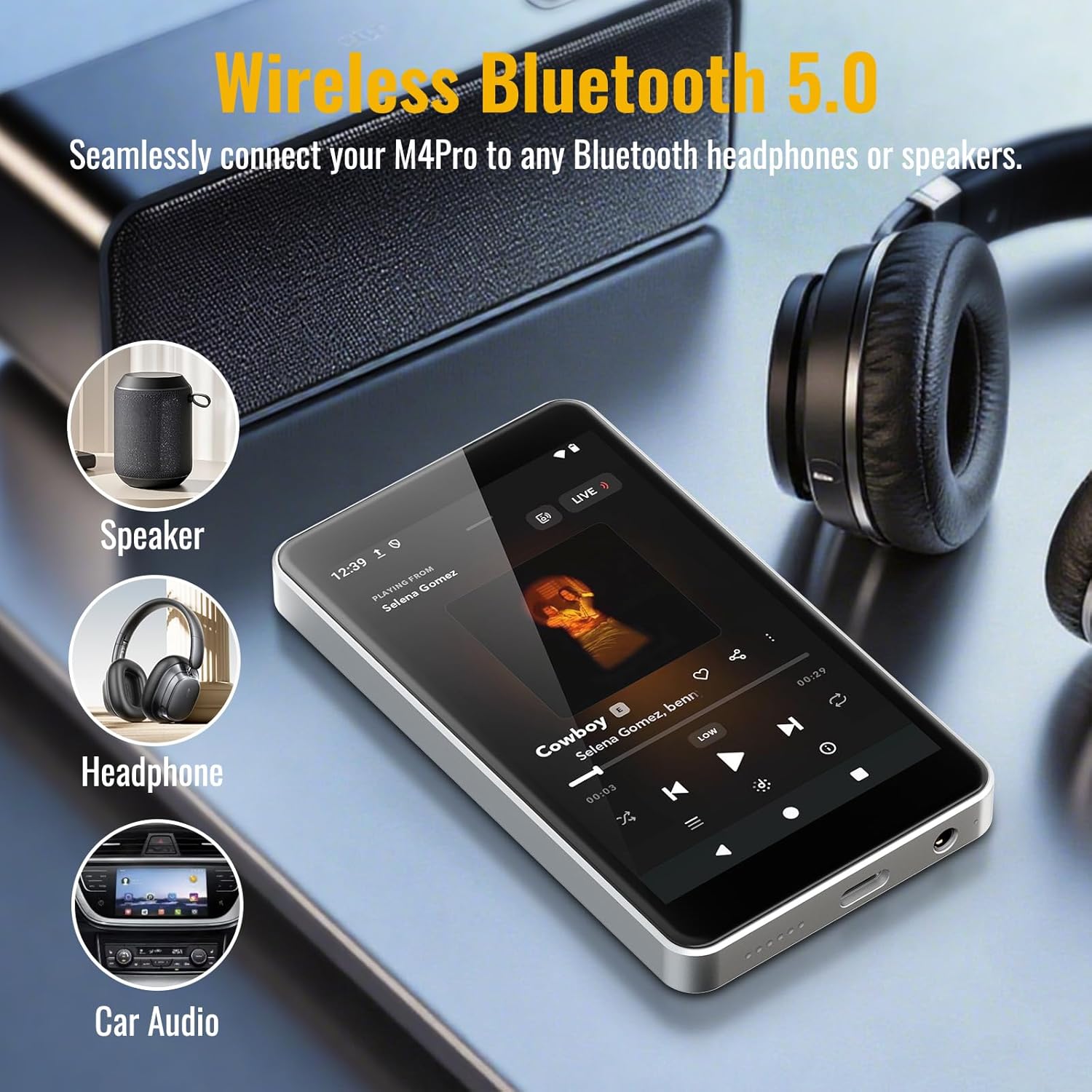 MP3 Player with Spotify for Kids, Play Store | Android 14, Parental Controls, Night Mode, Audible, Amazon Music, Libby, Earphones Included, Up to 1TB