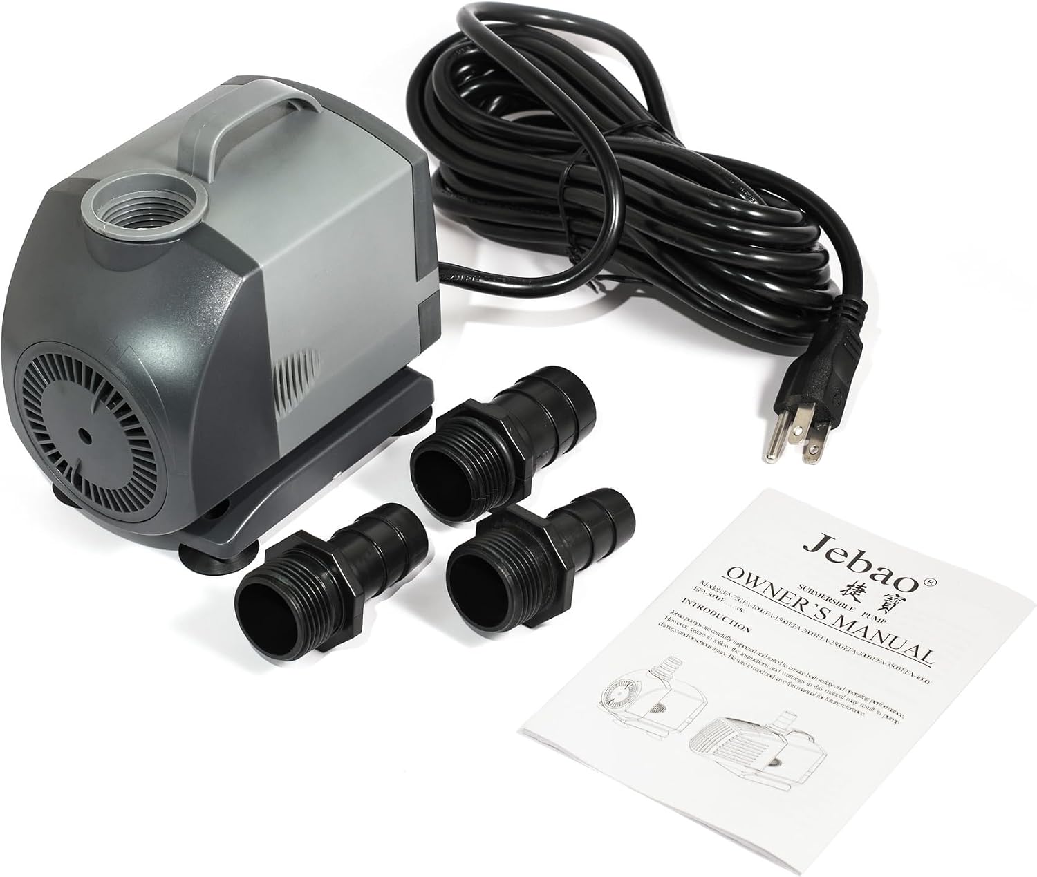 Jebao FA-5000 1200GPH Submersible Fountain Pump for Hydroponics, Aquaponics, Waterfall, Fish Pond