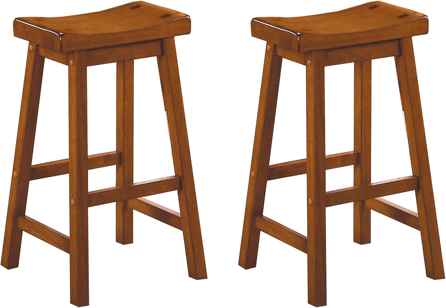 Homelegance Saddleback 24-Inch Height Barstool, Cherry, Set of 2