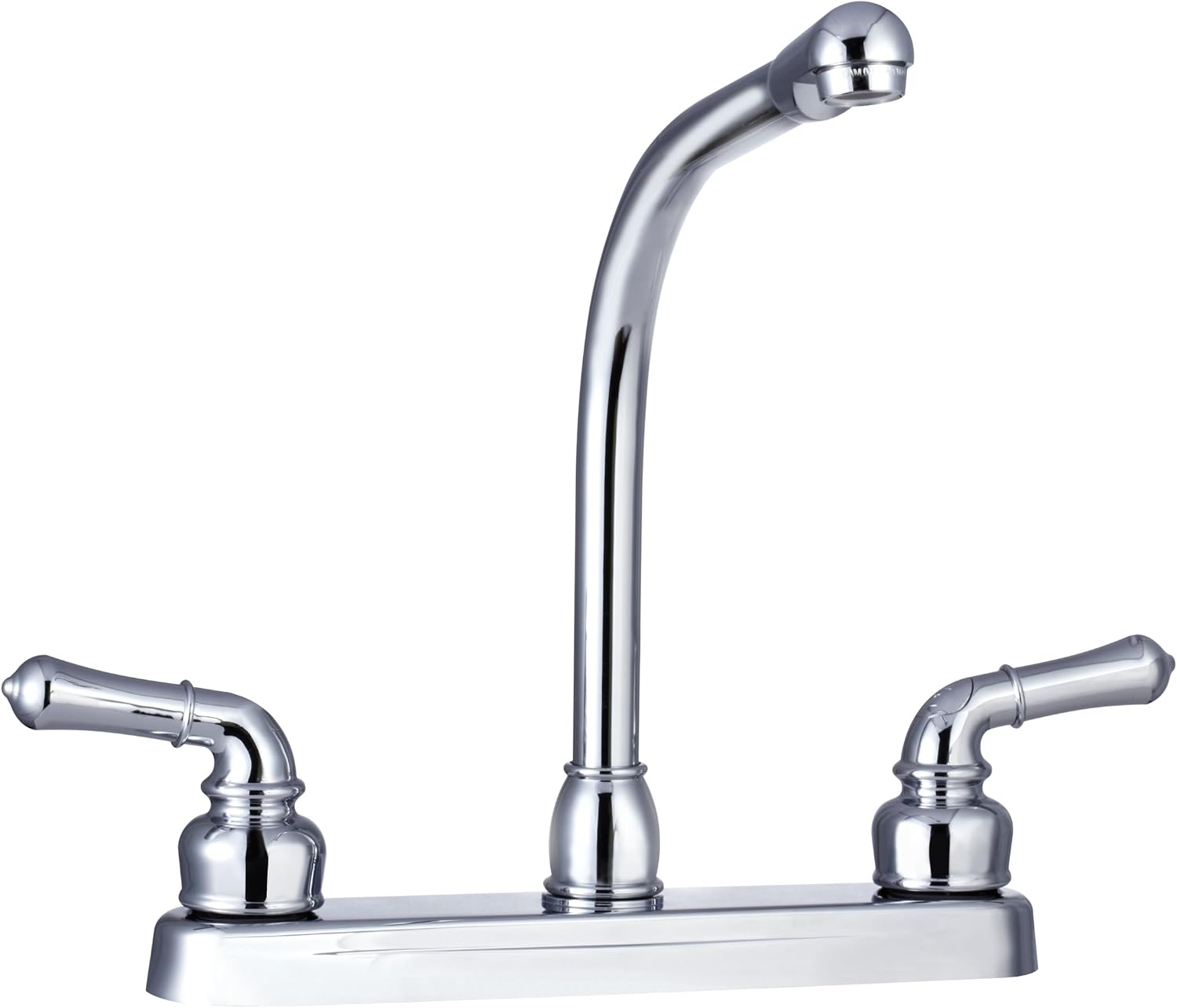 Dura Faucet DF-PK210C-SN RV Hi-Rise Kitchen Sink Faucet (Satin Nickel) | Tall spout and classical levers make washing big pots easy. Brushed Satin Nickel.