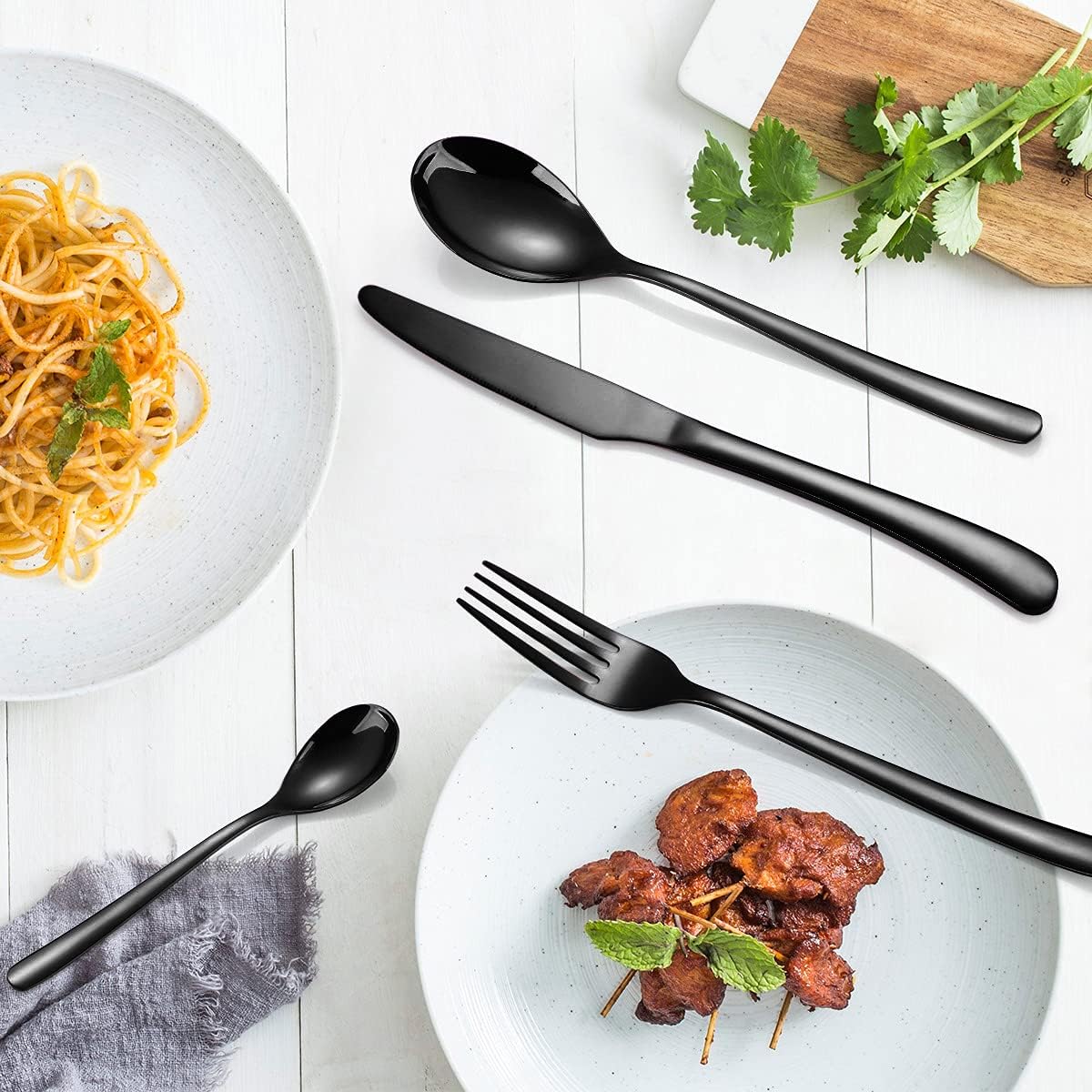 AARAINBOW 6 Pieces 18/8 Stainless Steel Flatware Set Portable Reusable Cutlery Set Travel Utensils Set Including Chopsticks Knife Fork Spoon Straws