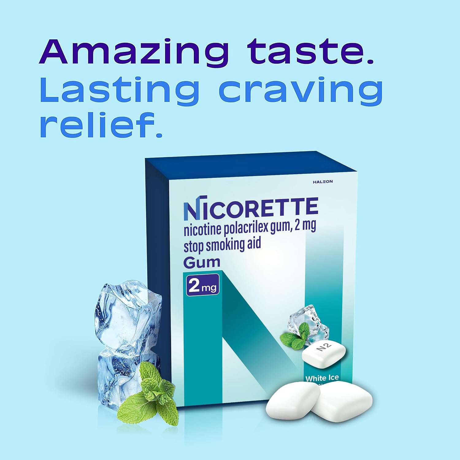 Nicorette Nicotine Lozenges 2mg, White Ice Mint, 200 Count | Quit Smoking Aid, Reduces Nicotine Cravings and Withdrawal Symptoms, Intense Craving Relief, Smoking Cessation Lozenge
