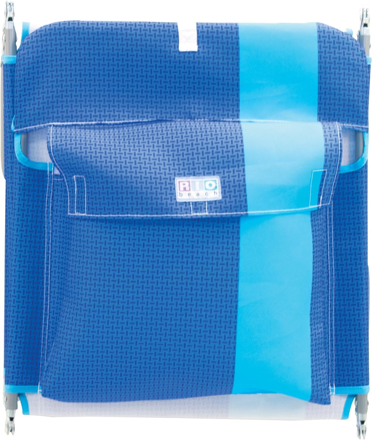 Rio Beach Portable Lay Flat Folding Backpack Beach Lounge Chair with Backpack Straps and Storage Pouch, Blue and Red