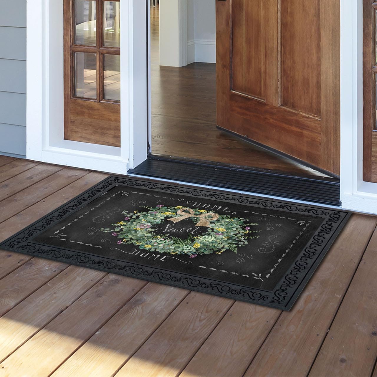 Briarwood Lane Doormat 30x18 Indoor Outdoor Farmhouse Wreath Spring for Spring Doormat