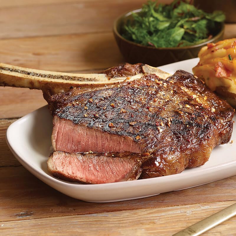 Premium French-cut Bone-in Ribeye Steak - Wet Aged for Perfection with Included Cooking Instructions - A Culinary Delight for Every Occasion from Kansas City Steak Company (4 pcs - 18 oz each)