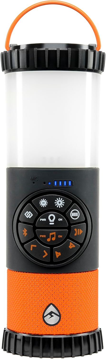 ECOXGEAR EcoLantern: Indoor/Outdoor Portable Bluetooth Speaker, 88dB Loud, IP67 Waterproof, with 360 Degree Sound and Party Lights