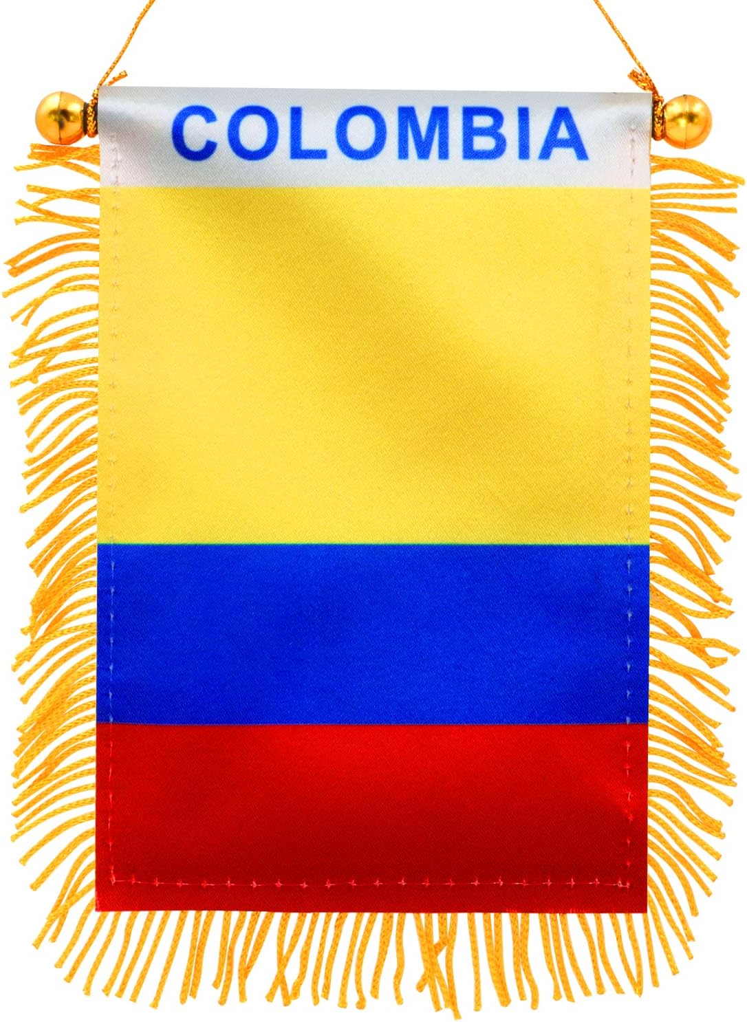 Anley 4 X 6 Inch Nicaragua Fringy Window Hanging Flag - Mini Banner & Car Rearview Mirror Décor - Fringed Nicaraguan Hanging Flag with Suction Cup